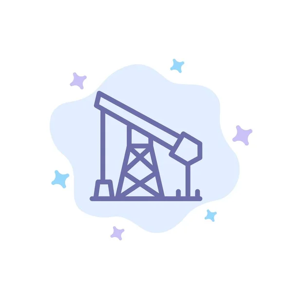 Bouw, industrie, olie, gas blauw pictogram op abstract Cloud BAC — Stockvector