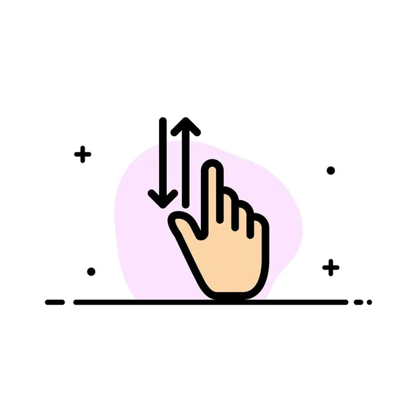 Dedo, Gestos, Mano, Arriba, Abajo Icono de Línea Plana de Negocios — Vector de stock