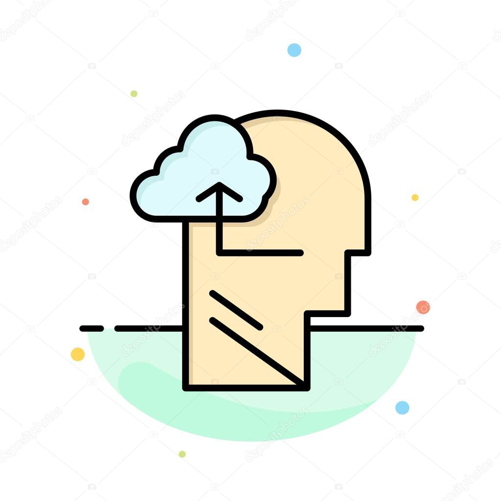 Experience, Gain, Mind, Head Abstract Flat Color Icon Template