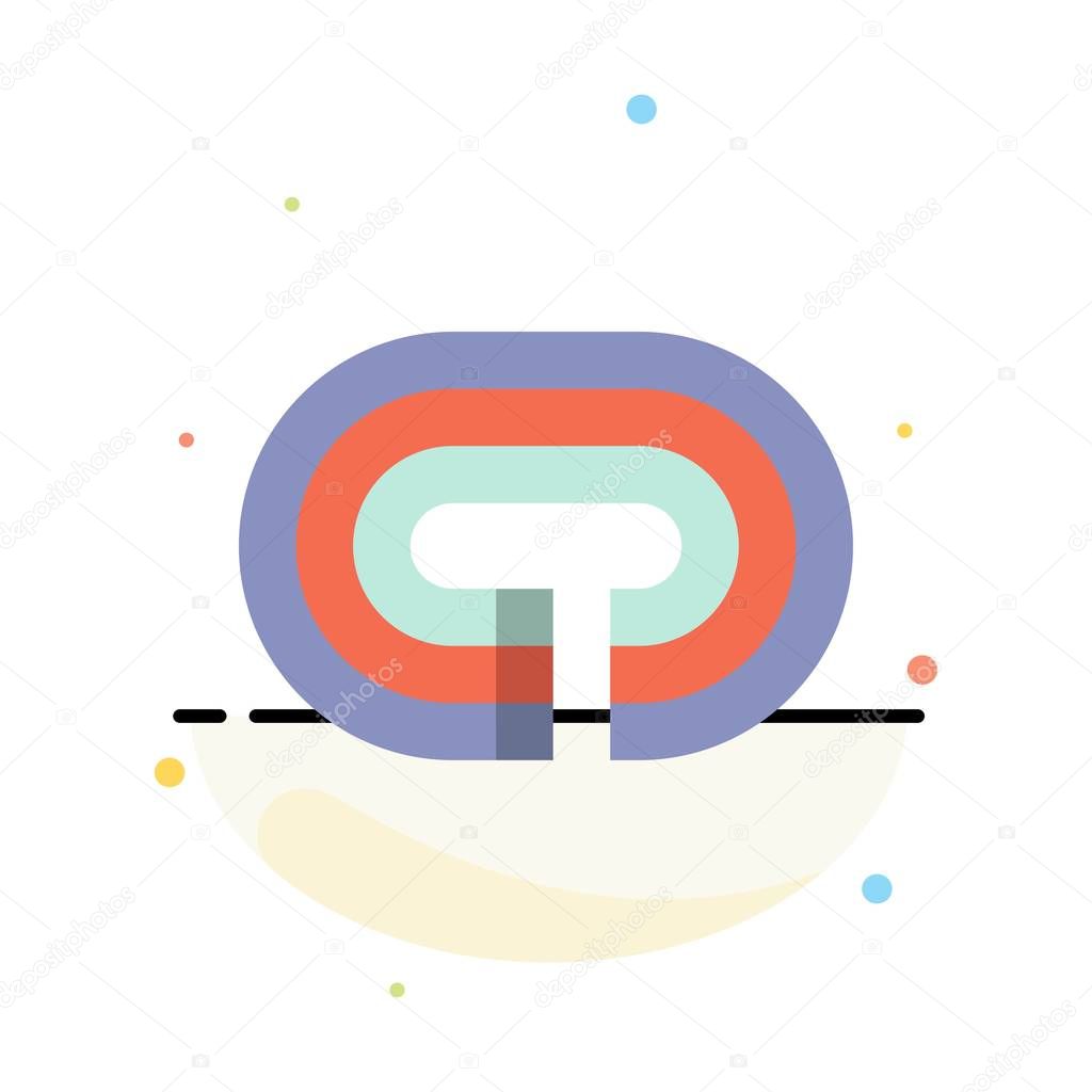 Running, Stadium, Surface, Track Abstract Flat Color Icon Templa