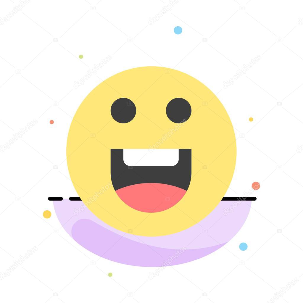 Emojis, Happy, Motivation Abstract Flat Color Icon Template