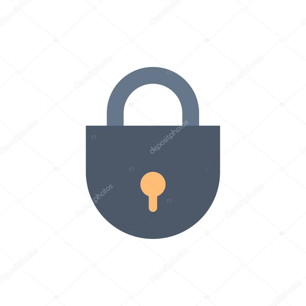 Internet, Lock, Locked, Security  Flat Color Icon. Vector icon b