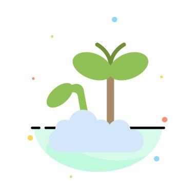 Büyüme, Artış, Olgunluk, Bitki Soyut Düz Renk Simgesi Templ