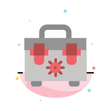 Çanta, İnşaat, Araçlar Soyut Düz Renk Simgesi Şablonu