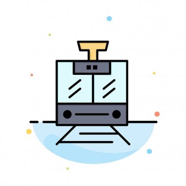 Tren, Kamu, hizmet, araç soyut düz renk simge templat