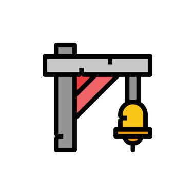Çan, İşaret, Tren, Ulaşım Düz Renk Simgesi. Vektör simgesi 