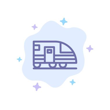 İstasyon, Metro, Tren, Ulaşım Mavi Simge Soyut Clo