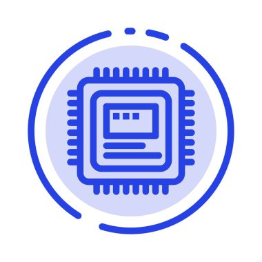 Cpu, Depolama, Bilgisayar, Donanım Mavi Noktalı Çizgi Simgesi