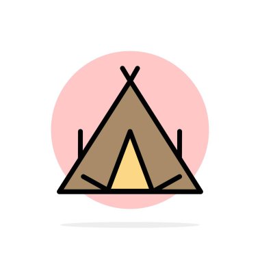 Kamp, çadır, Wigwam, bahar soyut daire arka plan düz renk