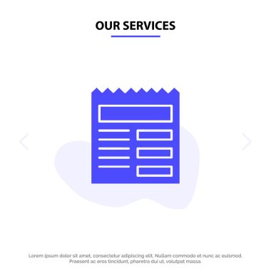 Hizmet Belgemiz, Metin, Temel, Ui Solid Glyph Icon Web kartı