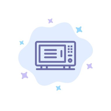 Soyut Bulut Backgr Üzerinde Elektrik, Ev, Makine, Fırın Mavi Simge