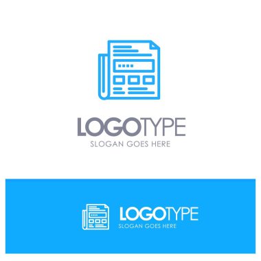 Gazete, Reklam, Kağıt, Başlık Mavi anahat Logo için yer 