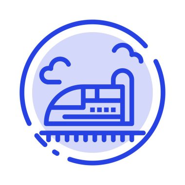 Kurşun, tren, yüksek, Hızlı Mavi noktalı çizgi çizgisi simgesi