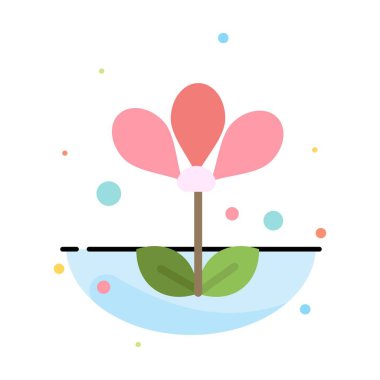 Çiçek, Çiçek, Doğa, Bahar Soyut Düz Renk Simge Şablonu