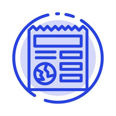 Temel, Belge, Küre, Ui Mavi Noktalı Çizgi Simgesi