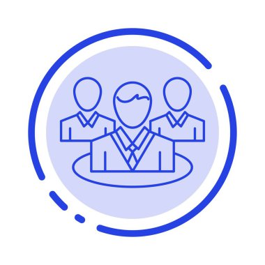 Grup, Sohbet, Dedikodu, Konuşma Mavi Noktalı Çizgi Simgesi