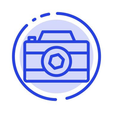 Kamera, Resim, Resim, Fotoğraf Mavi Noktalı Çizgi Simgesi