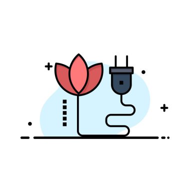 Biyokütle, Enerji, Kablo, Plug İş Logo Şablonu. Düz Renk