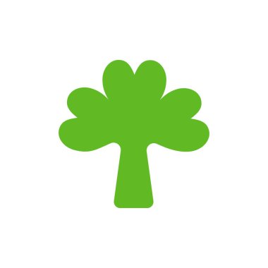 Clover, yeşil, Irlanda, İrlanda, bitki düz renk simgesi. Vector IC