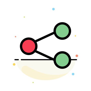 Medya, Paylaşım, Sosyal, Paylaşım Soyut Düz Renk Simgesi Şablonu