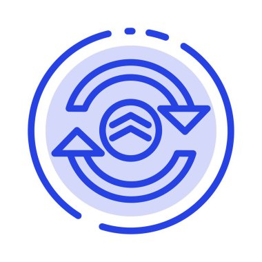 Ok, Yenile, Yeniden Yükleme, Bilgi İşlem Mavi Noktalı Çizgi Simgesi