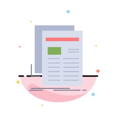 Gazetesi, medya, haber, bülten, gazete düz renk simgesi Vect