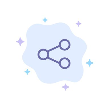 Medya, Paylaşım, Sosyal, Paylaşımcı Mavi Simge Soyut Bulut Arkası