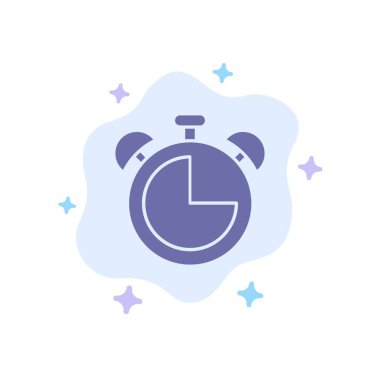 Soyut Bulut Backg Üzerinde Alarm, Saat, Eğitim, Timer Mavi Simge