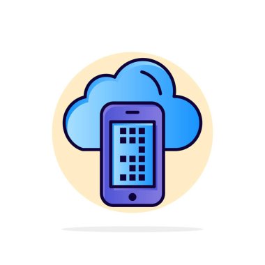 Bulut, Bilgi İşlem, Mobil, Hücre Soyut Daire Arka Plan Düz c