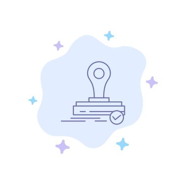 Soyut Bulut Arka Planda Damga, Klon, Basın, Logo Mavi Simgesi