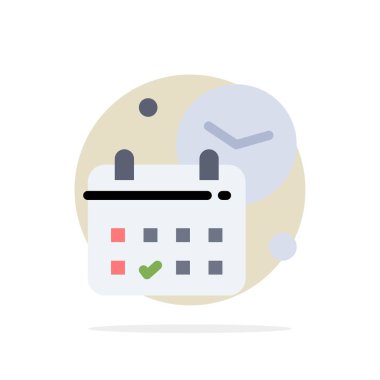 Takvim, Tarih, Gün, Saat, İş Soyut Daire Arka Plan Düz c