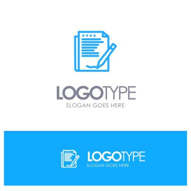 Anlaşma, Rapor, Form, Düzen, Kağıt Mavi anahat Logo pl ile