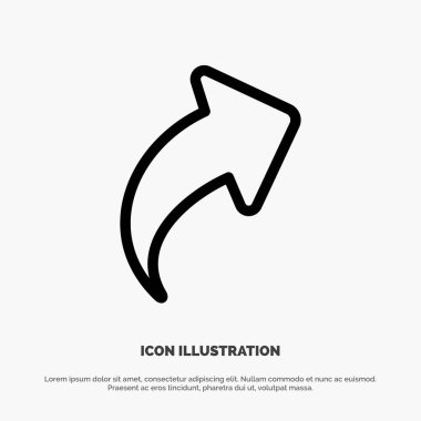 Ok, Yukarı, Sağ Çizgi Simge Vektörü