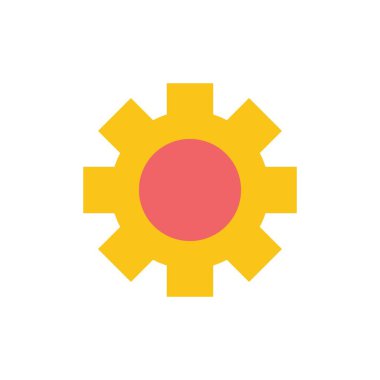 Dünya, Eğitim, Ayar, Dişli Düz Renk Simgesi. Vektör simgesi ba