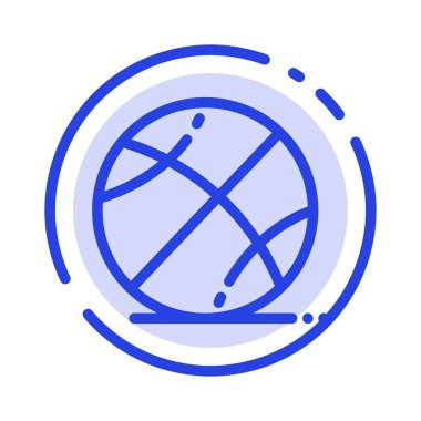 Basketbol, Top, Oyun, Eğitim Mavi Noktalı Çizgi Hattı Simgesi