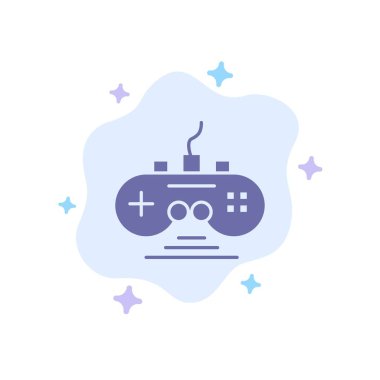 Denetleyici, Oyun, Oyun Kumandası, Gamepad Blue Icon on Abstract