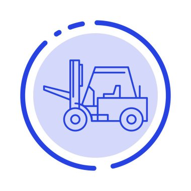 Lifter, Kaldırma, Kamyon, Taşıma Mavi Noktalı Hat Simgesi