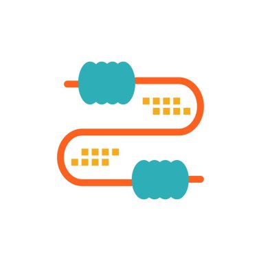 Kablo, Tel, Ortak, Kondansatörler Düz Renk Simgesi. Vektör simgesi yasağı