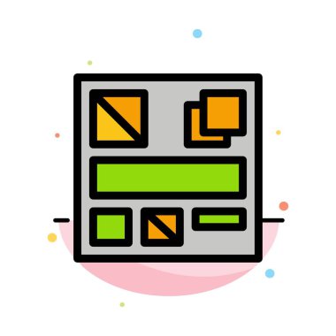 Tasarım, Mockup, Web Soyut Düz Renk Simgesi Şablon