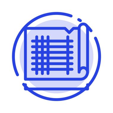 İnşaat, Çizim, Ev, Harita Mavi Noktalı Çizgi Simgesi