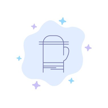 Soyut Bulut Backgro Üzerinde Eldiven, Mikrodalga, Sıcak, Soğuk Mavi Simge