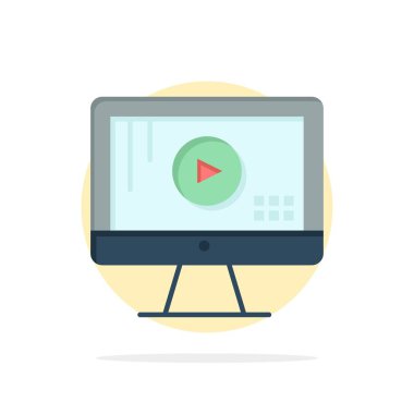 Bilgisayar, monitör, oyun, müzik soyut daire arka plan düz c