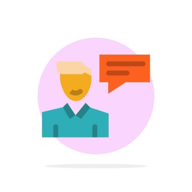 Sohbet, Mesaj, Popup, Adam, Konuşma Soyut Daire Backgrou