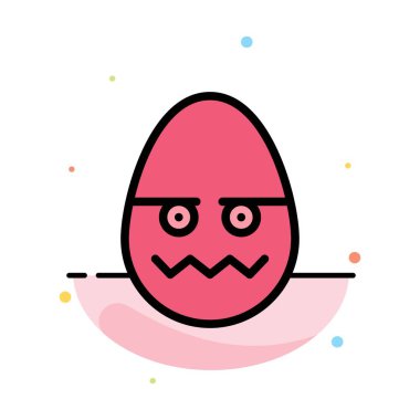 Kutlama, Dekorasyon, Paskalya, Yumurta Soyut Düz Renk Simgesi Te