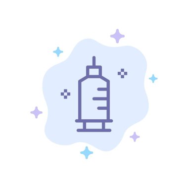 Kimya, Tıp, Eczacılık, Şırınga Mavi Simge Soyut Clo