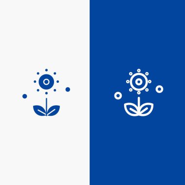 Flora, çiçek, çiçek, Doğa, bahar çizgisi ve glif katı simgesi 