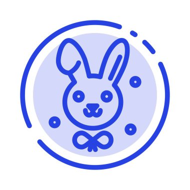 Bunny, Paskalya, Tavşan MaviSi Noktalı Çizgi Simgesi