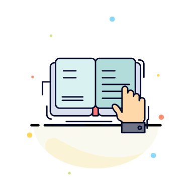 kitap, ders, çalışma, edebiyat, okuma Düz Renk Simge Vektör