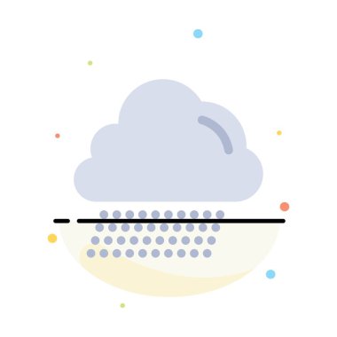 Bulut, Yağmur, Kanada Soyut Düz Renk Simgesi Şablonu