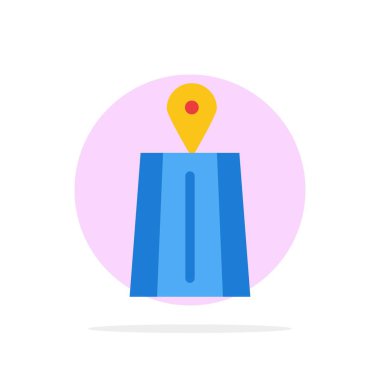 Navigasyon, Yol, Rota Soyut Daire Arka Plan Düz renk Ic